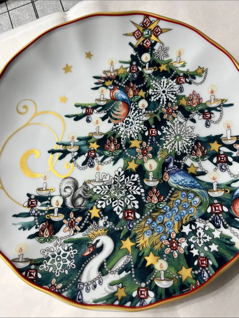 Williams Sonoma Night Before Christmas Dessert Plates - Gold Trim (Set of 4)